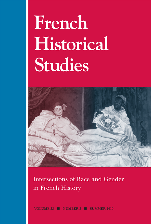 French Historical Studies: Intersections of Race and Gender in French History