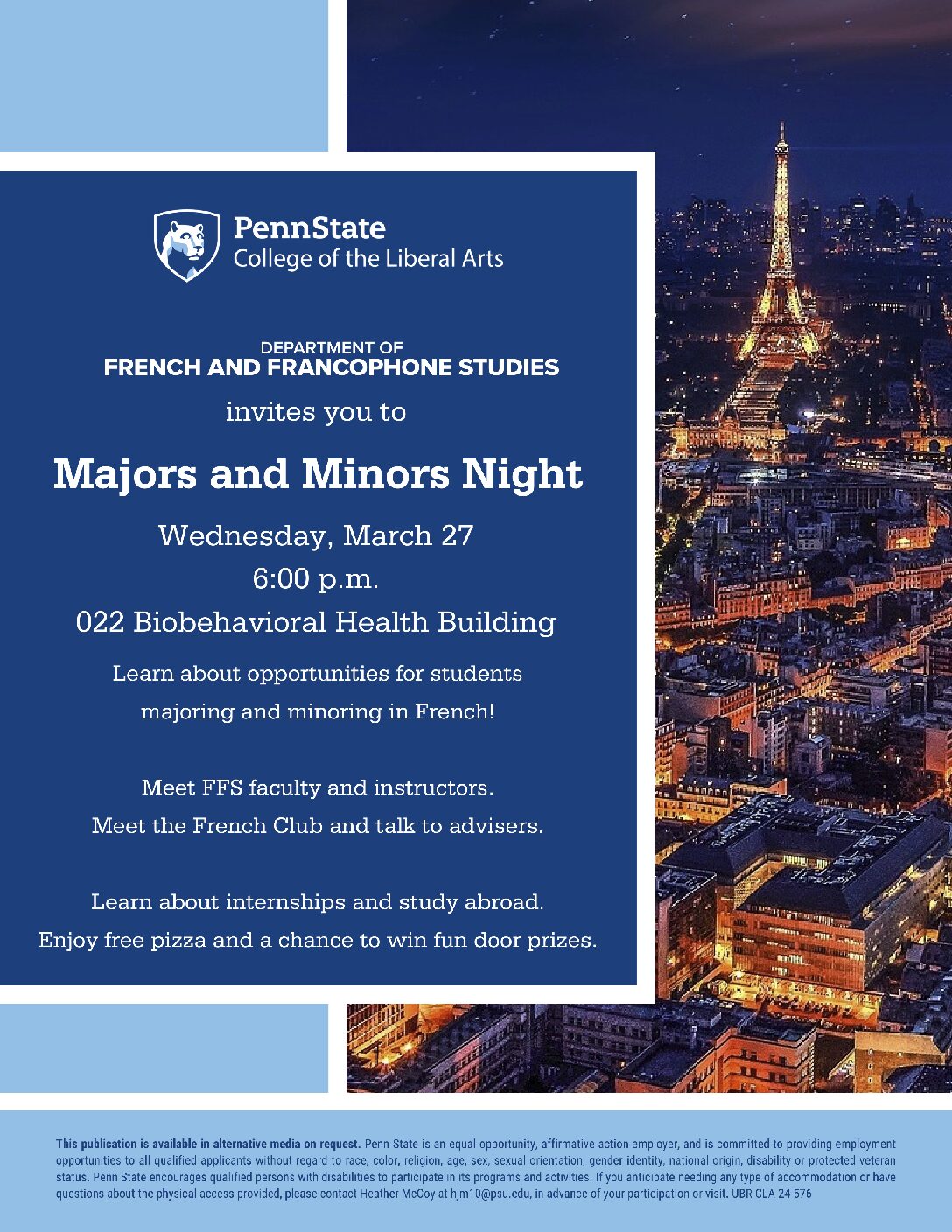 FFS Majors and Minors Night SP24 Flyer